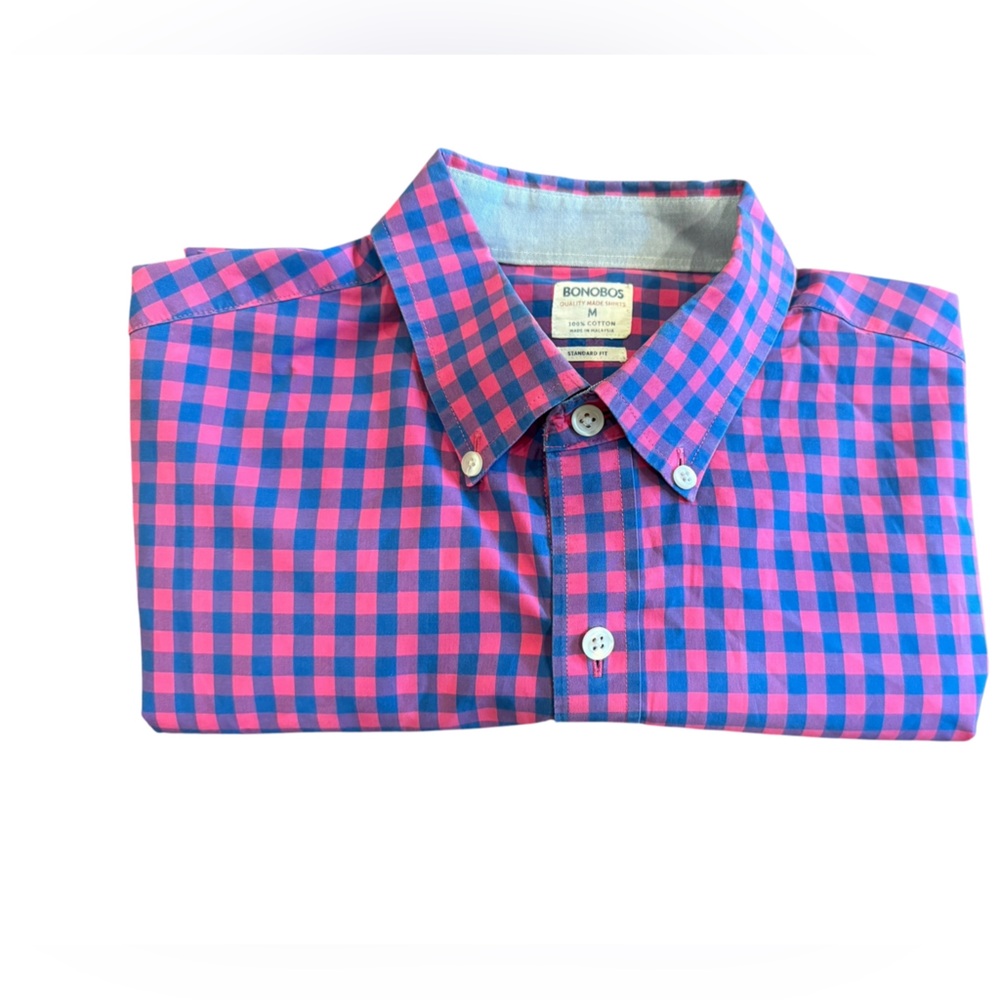 Bonobos‎ Vibrant Pink and Blue Plaid Shirt